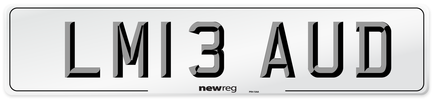 LM13 AUD Number Plate from New Reg